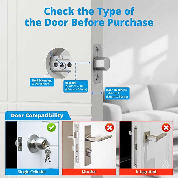AkaGear T02 Fingerprint Keyless Entry Door Lock - Built in WiFi, Smart Lock for Front Door, App Remote Control, Auto Lock, Keys, Fob Card, PIN Code Unlock, Touch Keypad Deadbolt with Batteries, Black