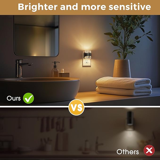 L LOHAS LED Night Light, RGB Bubble Night Lights Plug into Wall, 2 Pack 10-Color Change Night Light,Dimmable Nightlights with Dusk to Dawn Sensor for Rooms Bathroom Hallway