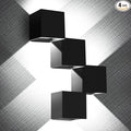 ledmo 20W High Power Modern Outdoor Wall Sconce Light Creative Adjustable Beam Square Up and Down Exterior Wall Lights Fixture Anti-Rust Aluminum IP65 6000K 1800LM Black for Patio Garage House 4 Pack
