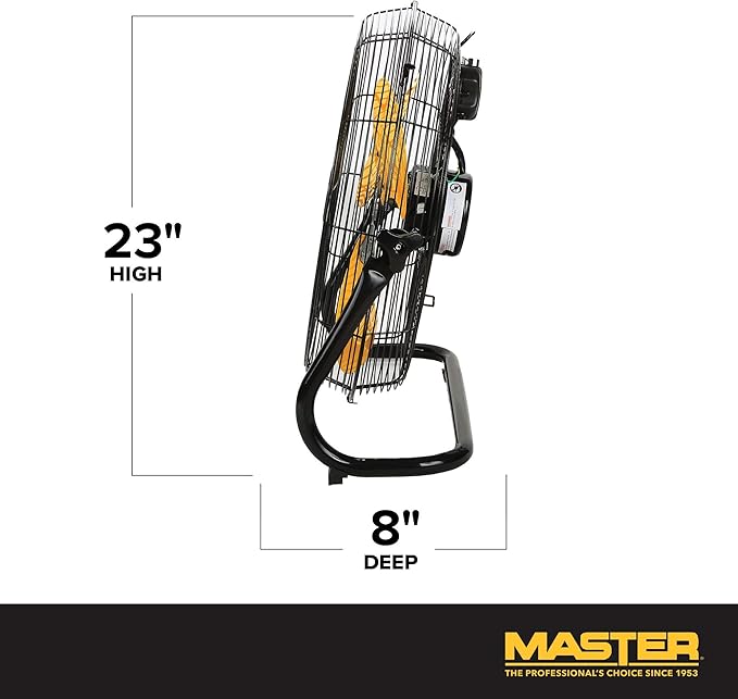 Master 20" Industrial High Velocity Floor Fan with 3 Speed Settings. Use for Shop, Garage or Warehouse. All Metal Construction (MAC-20F)