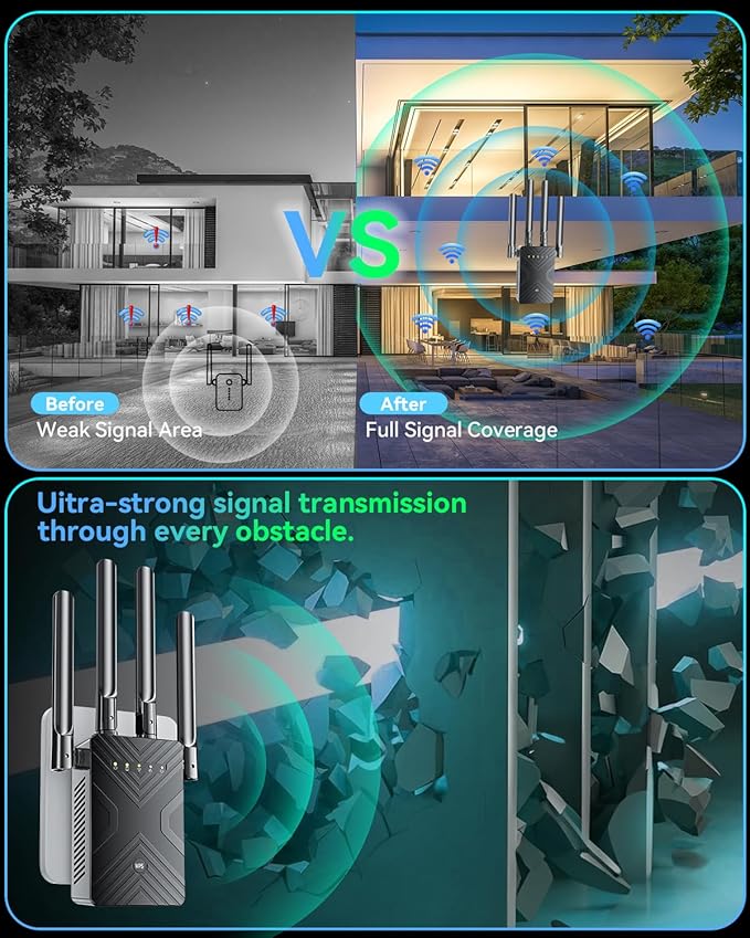 2026 WiFi Extender Signal Booster for Home - 8X Faster Internet Booster with Ethernet Port, Covers 15888sq.ft & 1-Tap Setup, Wireless Repeater Amplifier Supports 68＋Devices