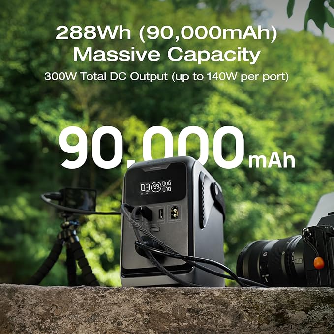 EF ECOFLOW TRAIL 300 DC Solar Panel with 45W Solar Generator, 288Wh LiFePO4 Power Bank, Power Station, for Camping, Travel, and Emergency Power
