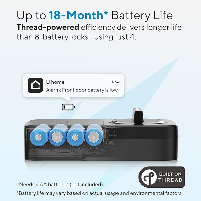 ULTRALOQ Bolt Smart Lock, Built-in Wi-Fi, Matter Over Thread, Works with Apple Home, Alexa, Google, 7-in-1 Keyless Entry Deadbolt with Fingerprint ID, App, Keypad, Remote Control, 18 Months Battery