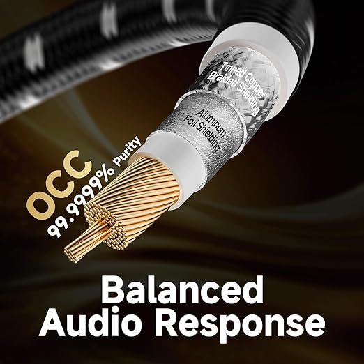 TODN HiFi Digital Coaxial Cable with OCC-Core 75-Ohm Audiophile SPDIF Coax RCA Audio Cable Supports Dolby, DTS, and 7.1 Surround Sound Digital Audio Formats (6.5ft /2m)