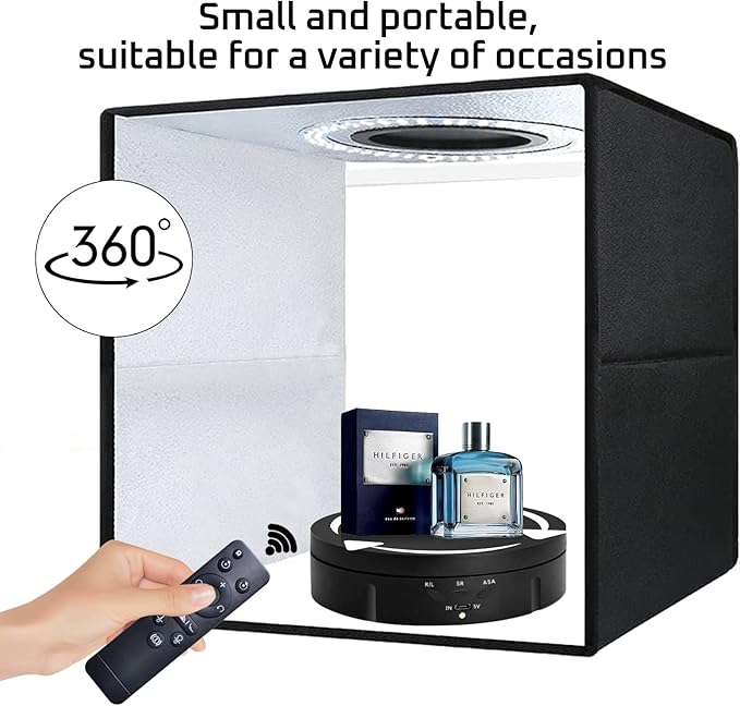 JAYEGT 3in 1 Motorized Rotating Display Stand with 5.74/7.08/8.66 inch Replacement Cover，Max 22lbs Load, 360 Electronic Turntable for Photography Products (3 in1 / White/with Remote Controller)