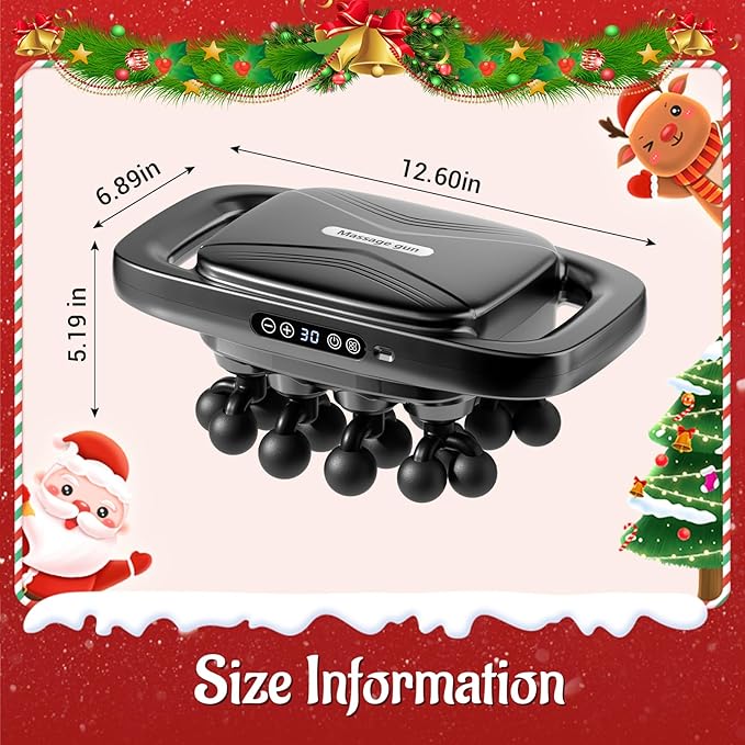 20 Head Massage Gun, Deep Tissue Percussion Back Massager with 3 Modes & 30 Intensities, Quiet Muscle Massage Pain Relief, Portable Percussion Massage Gun for Back, Neck, Shoulders, Legs, Waist, Body