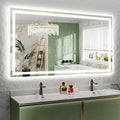 YEELAIT 66x36 Inch LED Bathroom Mirror with Lights Front and Backlit Lighted Vanity Mirror for Bathroom Wall with 3 Colors Dimmable Anti-Fog Memory Shatter-Proof IP54 Waterproof Horizontal/Vertical