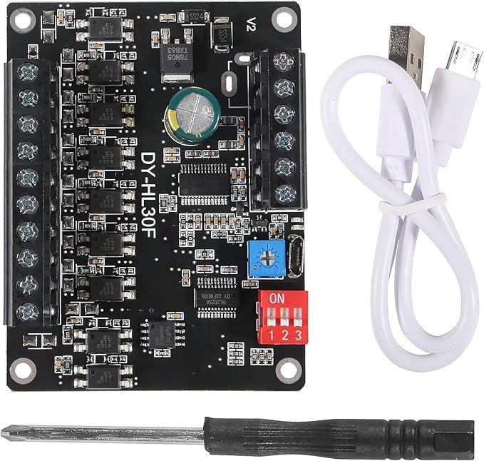 AITIAO 1PCS 30W Voice Playback Module, DC 9-24V Sound Module Music Player Voice Broadcast Device 9 Trigger Interfaces 8 I/O Trigger Modes Built-in 64Mbit Flash Storage