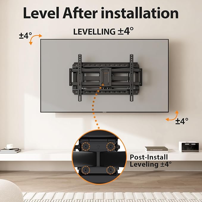 IWORKBOARD Full Motion 75 85 86 90 97'' TV Wall Mount Bracket, Loads 150 lbs Heavy Duty TV Mount, Swivel Tilt Extension Level, Complete Metal Bars & Wall Plate, up to 600x400mm VESA & 24'' Wood Studs