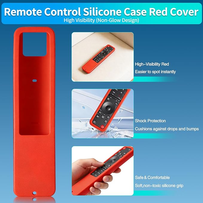 Replacement Magic Remote for LG Smart TV 2025 with Red Silicone Cover – Compatible with LG OLED G5 C5 B5, QNED 92A 85A 80A – AI Voice, Pointer, Scroll, Air Mouse – Quick Pairing & Durable Design