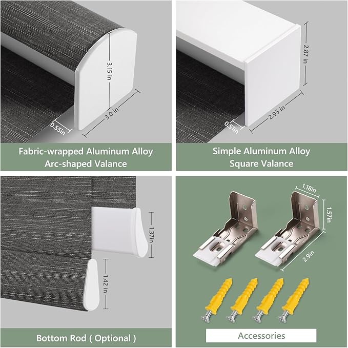 ZSHINE Motorized Blackout Window Blinds Customize Width Remote Control Wireless and Rechargeable Window Roller Shades for, Home, Office, Hotel, Club, Restaurant and Cinema(82028E)