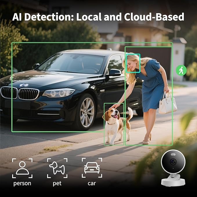 Aqara G100, 2K Indoor/Outdoor Security Camera, HomeKit Secure Video, 2-Way Audio, Spotlight Color/IR Night Vision, AI Detection, 140° FOV, Wi-Fi 6, Supports HomeKit, Alexa, Google and IFTTT, Black