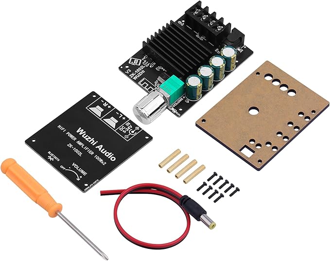 Audio Amplifier Board, ZK-502C Mini Bluetooth Amp Receiver 2.0 Channel 50W x 2, DC 9-24V Stereo Power Amplifier with Bluetooth and AUX Inputs for Home Speakers