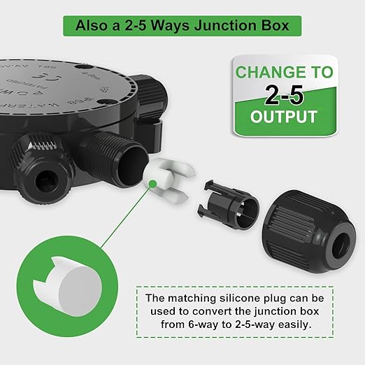 Junction Box Electrical Connector, Waterproof Covers for 4-9mm Cable, 2-6 Way, 22-10 AWG 32A (Easy to Install)