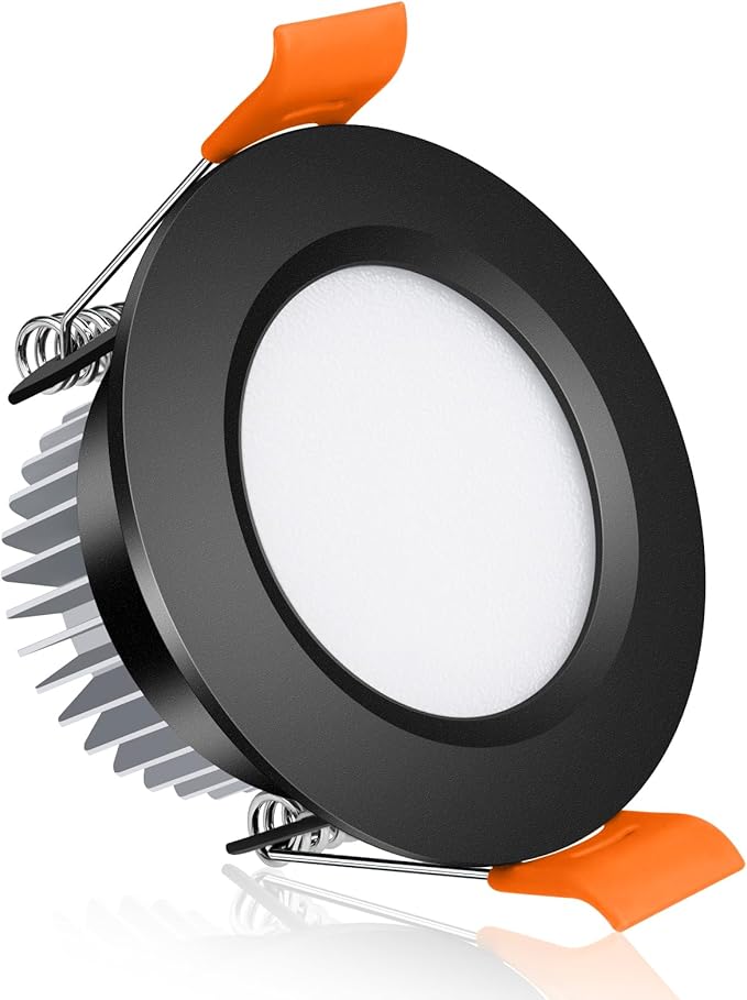 inShareplus 2 Inch LED Recessed Lighting, Black Downlight Dimmable 3W (35W Equivalent), 5000K Daylight White, CRI80, Recessed Light Fixtures with LED Driver (1 Pack)