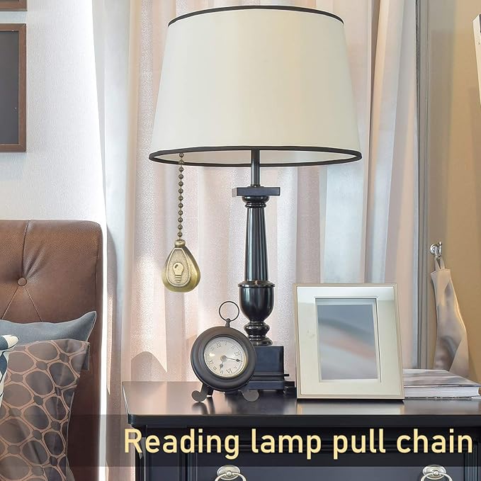 Patelai 4 Pieces Ceiling Fan Pull Chain Extender Ornament 12 Inch Ceiling Pull Chain Extension Classic Drop Shaped Pendant Beaded Ball Cord for Fan light lamp decorative with Connector(Bronze)