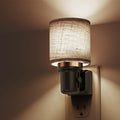L LOHAS LED Night Lights Plug into Wall,Linen Fabric Cylinder Decor Night Light, Dusk to Dawn Sensor Vintage Nightlight, 5000K Daylight 0-100LM Dimmable, for Bedroom Living Room Hallway