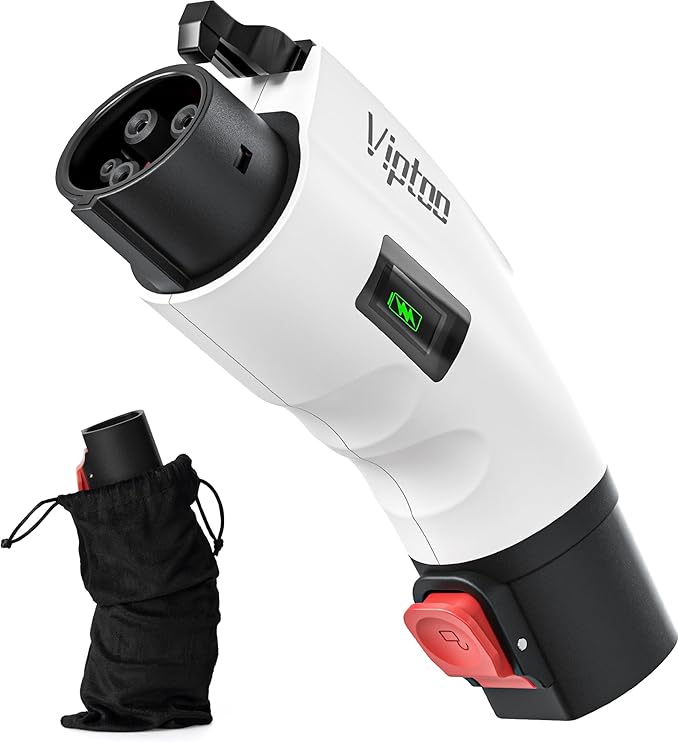 VIPTOO Adapter for Tesla to J1772 Adapter, Compact with Light Indicator, Compatible with Tesla Wall/Mobile/Destination Chargers, Converts Tesla to J1772 for Non-Tesla EVs (for J1772 EVs Only)