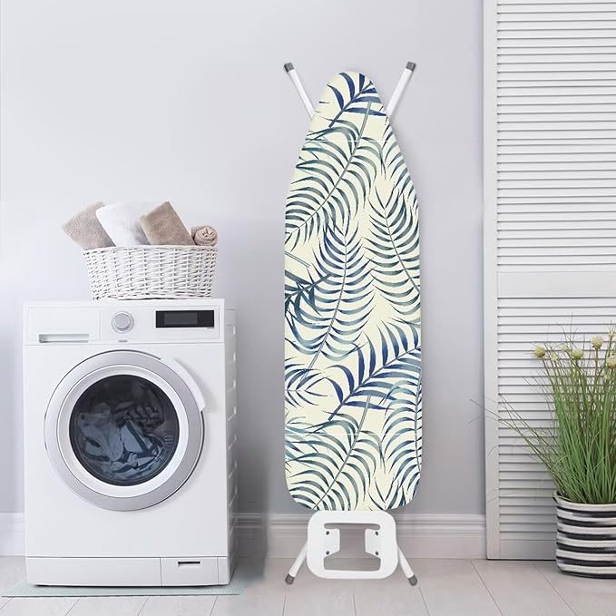 ZCFYGDX Easy Installation 18 x 58 Ironing Board Covers - Hawaiian Palm Leaf Print Elastic Edge & Nylon Buckle Straps Fasteners, Suitable for Most Iron Board, Stain Resistant Protective Cover