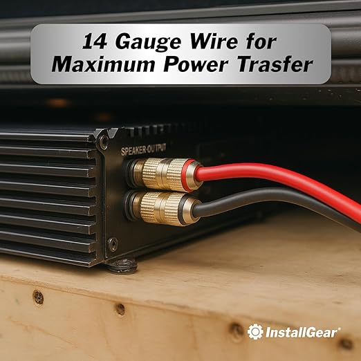 InstallGear 14 Gauge Speaker Wire - 30 Ft Copper Clad Aluminum Speaker Cable with Durable PVC Jacket - Red and Black Wire for Home Theater and Car Audio - Flexible Audio Cables