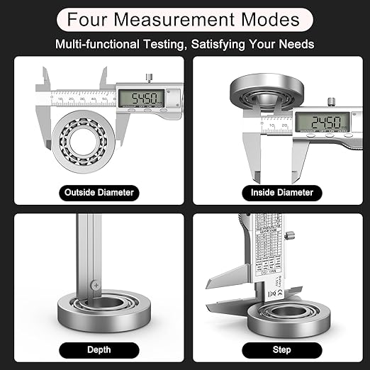 Digital Calipers, Caliper Measuring Tool with Large LCD Screen, Stainless Steel Micrometer Caliper Digital, Auto-Off Feature, Screen Splash Proof, Switch from Inch Metric Fraction (6Inch/150mm)