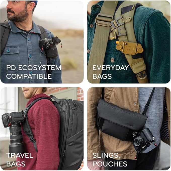 Peak Design Capture Camera Clip V3, Silver with Plate, Holds DSLR, Compact and Point and Shoot Bodies, Secure, Stable and Accessible, Attaches to Straps and Belts, Quick Release, 200 lb Capacity