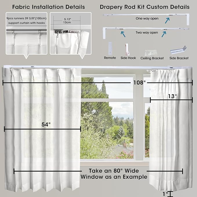 SmartWings Automatic Curtain Opener with Drapery, Motorized Vertical Blinds with Remote, Electric Closet Doors Sliding Panels Compatible with Alexa Google Homekit, Sheer Phantom Ethereal