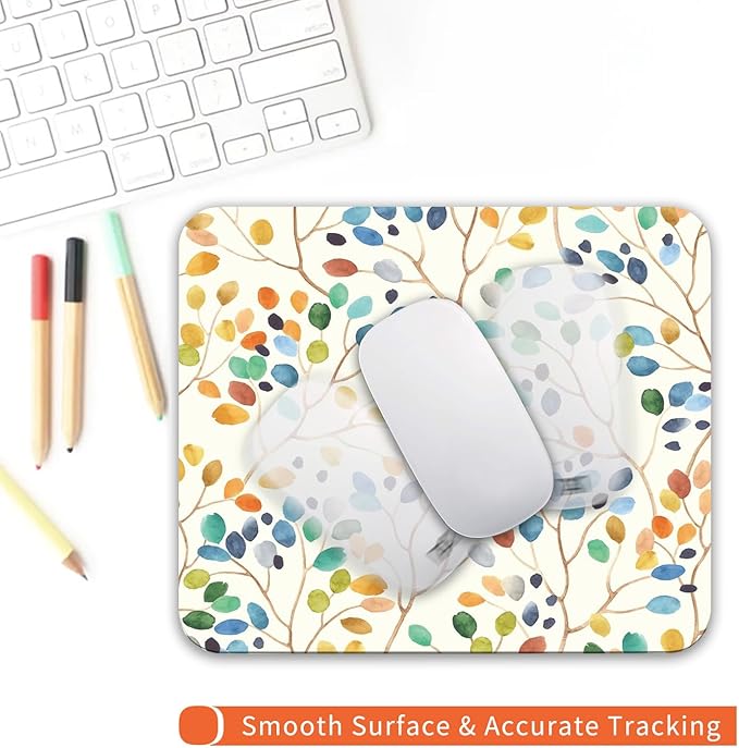 Armanza Square Mouse Pad Colorful Forest,Personalized Premium-Textured Custom Mouse Mat Design,Washable Mousepad Cloth,Non-Slip Rubber Base Computer Mouse Pads for Wireless Mouse