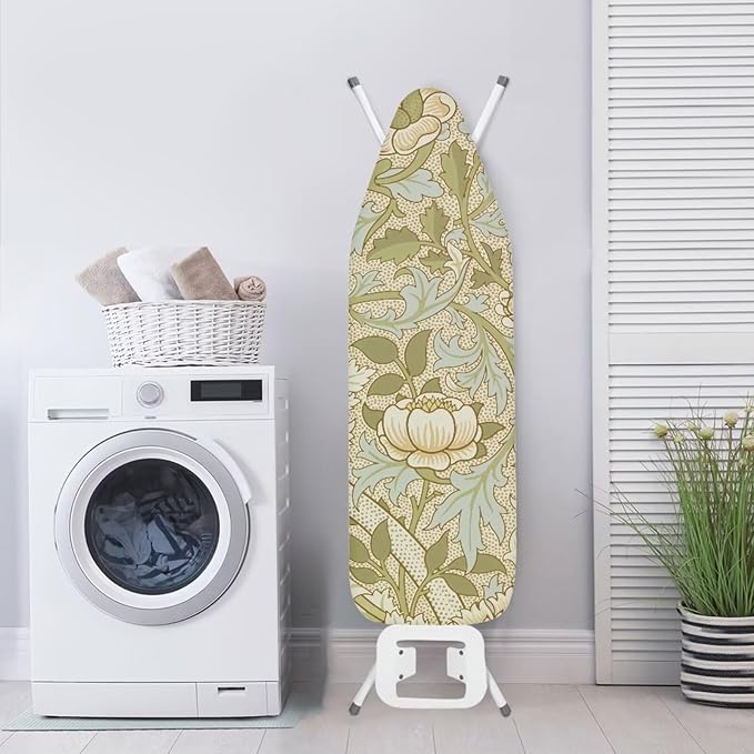 ZCFYGDX William Morris Prints Ironing Board Cover Easy Install St&ard Size with Elastic Edge 3 Bottom Nylon Buckle Straps Breathable Ironing Decor Suitable for Wide Ironing Board House Decor Size-S