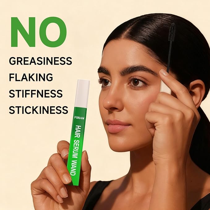FUNAN Hair Serum Wand for Frizz and Flyaways, Tame Flyaways, Smooth Frizz, Style Edges, Hair MSerum Baby Hairs-Sleek Shine Tamer Slicking Lightweight Hair & Multi-Use Hair Stick - 20ml