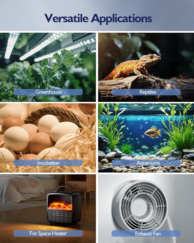 ZILLSEA Digital Temperature Controller, Heating & Cooling Thermostat Plug Outlet, –40°F~210°F, 15A 1800W, LCD Display, Temperature Controlled Outlet for Home, Greenhouse, Chicken Coop, Reptile