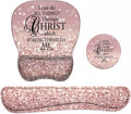 Ergonomic Mouse Pad Wrist Support and Keyboard Wrist Rest Set with Coasters, Non-Slip PU Base, Easy Typing & Pain Relief, Perfect for Home Office Working Studying, Bible Verse Phil 4-13