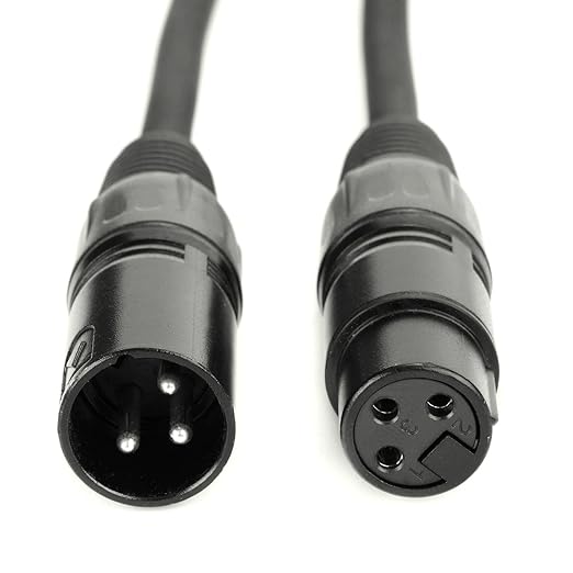 MFL. 6.6 ft Flexible DMX Cable 3 Pin Signal XLR Male to Female Cable Wire for Stage Lighting DJ Lights, 110 Ohms Impedance, Black, 4 Pack
