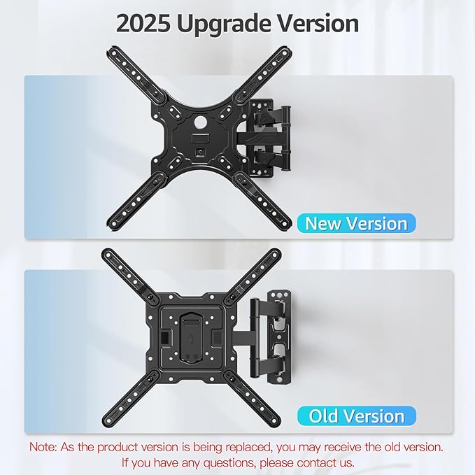 MOUNTUP TV Wall Mounts for Most 26-60 Inches TVs, Full Motion TV Bracket with Swivel and Extension, Articulating Arms, Tilt, Leveling, Single Stud Design, Max VESA 400x400mm up to 77lbs, MU0009
