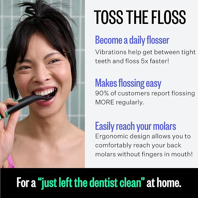 FLAUS Electric Flosser Refills (Oprah's List, Shark Tank) 90ct Extra Strong Woven Dental Floss Heads - No Break, Ultra Durable Refillable Dental Floss Picks for Teeth, Flossing Denstist Tooth Flossers