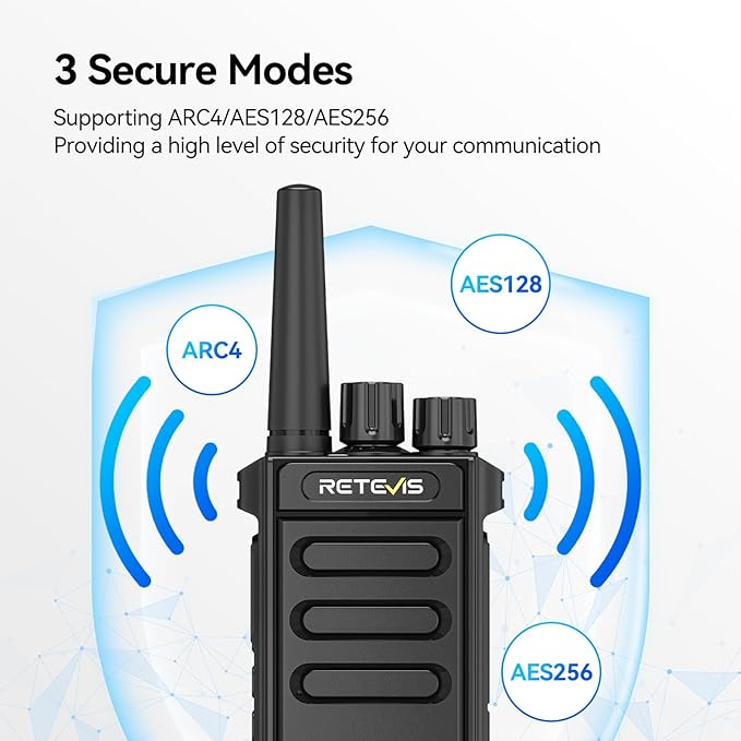 Retevis MateTalk P4 Digital Walkie Talkies with Earpice, Dual Mode, Secure Call, Long Range Waterproof 2 Way Radio for Adults, Rechargeable, Type-C, VOX, DMR Radio for Hotel School Church(2 Pack)