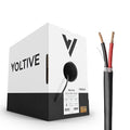 Voltive 12/2 Speaker Wire, in-Wall CL3 & Direct Burial, Black, 500ft - 12AWG, 2 Conductors, Stranded Oxygen-Free Copper, UL Listed - V-1206-5