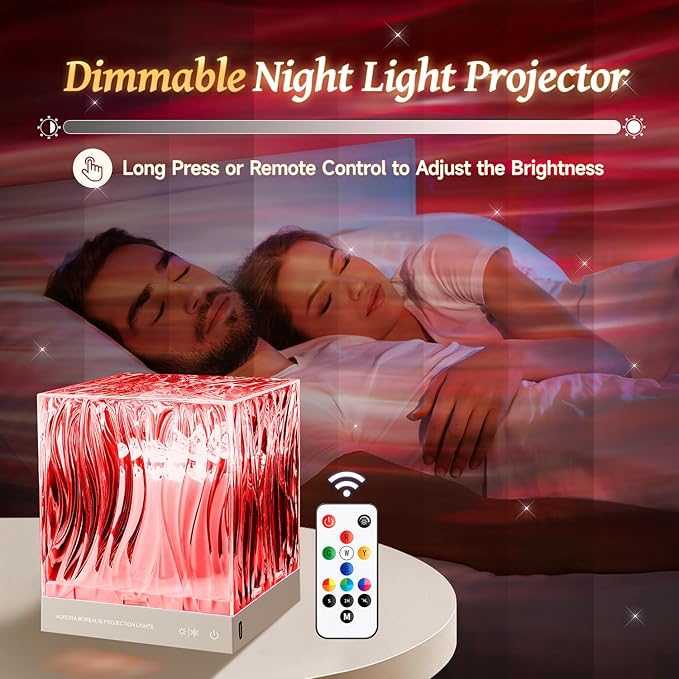 Valentines Day Gifts,White Noise Sound Machine+18 Colors+Bluetooth Music+Remote Control Northern Lights Projector Aurora Light Projector for Bedroom,Cool Things Birthday Gifts Relaxation Gifts for Her