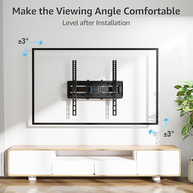 MOUNTUP UL Listed TV Wall Mount, Full Motion TV Mount for Most 26-65 Inch Flat/Curved TVs Fit 16" Wood Stud, Wall Mount TVs Bracket with Dual Swivel Articulating Arm Max VESA 400x400mm up to 88 LBS