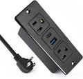Havorbit 20W Recessed Power Strip USB, 2 AC Outlets + 1 USB-C + 1 USB-A Ports, 6ft Cord, Space Saving Furniture Outlet for Desk/Bedside/Kitchen/Drawer (18W USB-A & 20W USB-C Fast Charge)