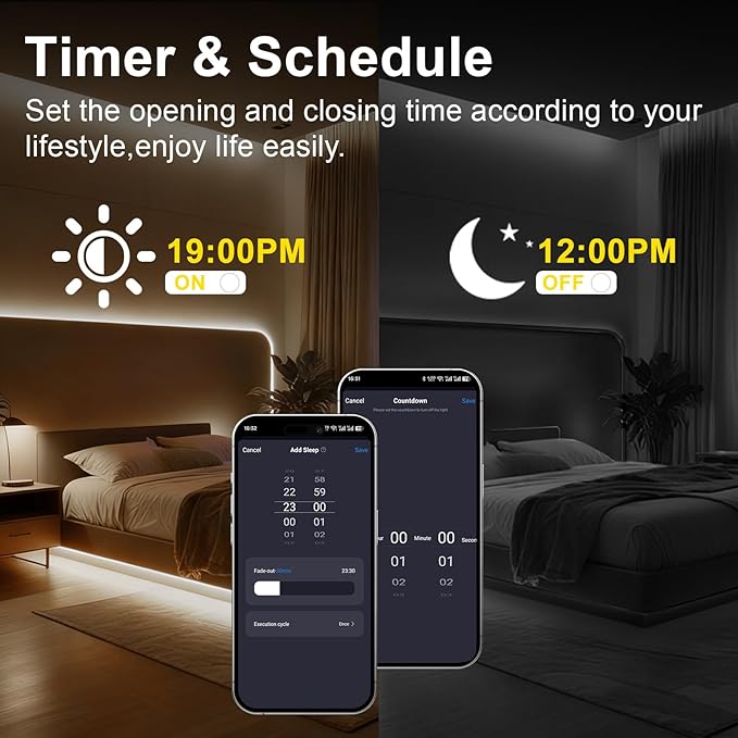 2.4GHz RF Single Color LED Strip Controller Remote Kit, Wireless Remote & Tuya Controller Dimmer with Group Control Adjust Brightness Touch Slide for PWM 2Pin COB LED Strip Light DC5V DC12V DC24V