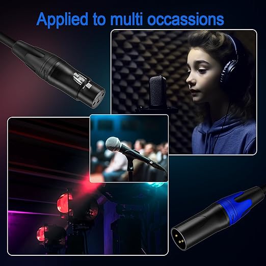 LanSenSu XLR Female to 2 XLR Male Patch Y Cable, Balanced Microphone Splitter Cord, Audio Adaptor, 11.8 Inches (2Pack)