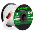 BAHIWOM Fire Safety CL2 Speaker Wire in-Wall & in-Ceiling 14 Gauge Wire 100 FT CCA Cord 2 Conductors Red Black Speaker Cable for Indoor Home Theater System,Car Audio Soft White Jacket