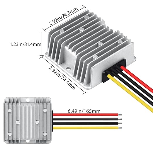 LeMotech DC 48v to 12v Converter 10A 120W Step Down Converter Voltage Reducer IP68 Waterproof Transformer for Golf Cart Truck Boat Vehicle