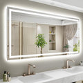 YEELAIT 68x38 Inch LED Bathroom Mirror with Lights Front and Backlit Lighted Vanity Mirror for Bathroom Wall with 3 Colors Dimmable Anti-Fog Memory Shatter-Proof IP54 Waterproof Horizontal/Vertical
