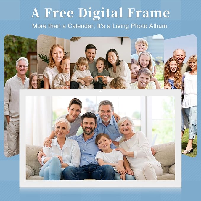 Digital Calendar, 21.5 inch Wall Planner & Chore Chart, FULL HD Interactive Touchscreen Display, Portable Smart Family Organizer, Event Planner, Perfect for Family Schedules - Wall Mountable in Portrait or Landscape, No Subscription