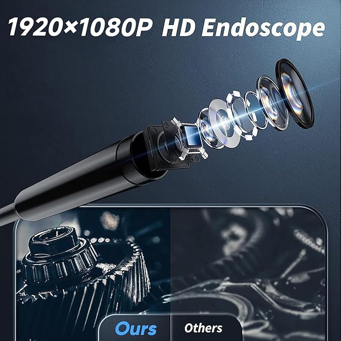 Nfutreon 32.8FT Flexible Borescope Camera- 4.3" 1080P HD, IP67 Waterproof Industrial Endoscope Camera for Sewer/Automotive Pipe/Wall Inspection,1pack