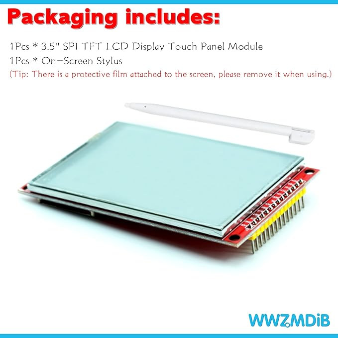 WWZMDiB TFT LCD Touch Display Module SPI Interface for Arduino (3.5", 480x320, ILI9488)
