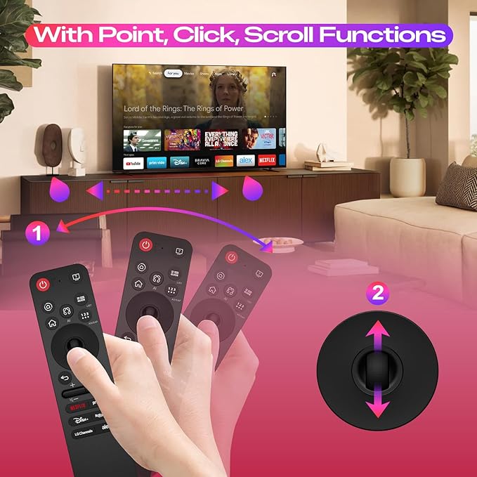 for LG AI Magic Remote Control, MR25GA Replacement for LG-TV-Remote with AI, Pointer and Voice Function, Compatible with UHD OLED QNED NanoCell Webos 4K 8K Smart TV (2025 Models)