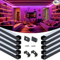 Muzata 10Pack 3.3FT/1M Plus-Size Spotless LED Channel Black LED Strip Diffuser Channel with Milky Frosted White Diffuser Cover U103 BW 1M